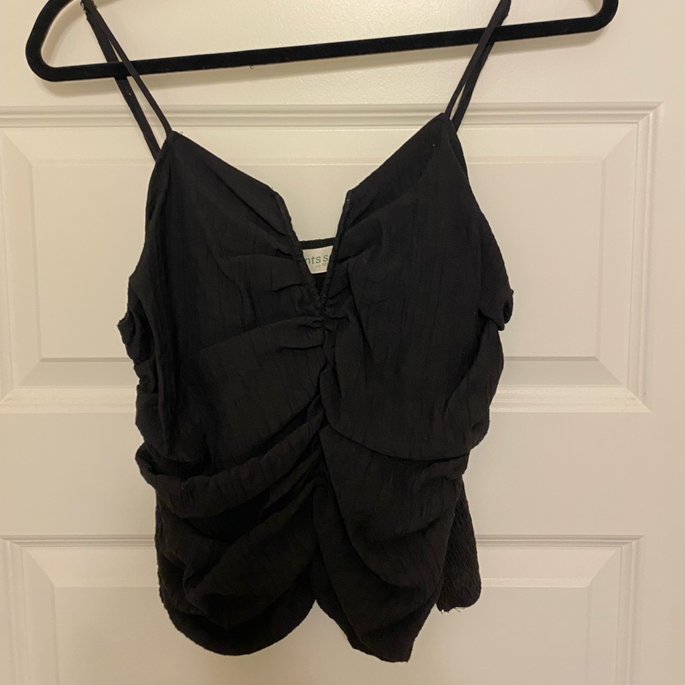 the pants store black ruched top